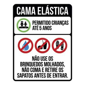 Kit 5 Placas Cama Elástica Regras De Uso 36X46