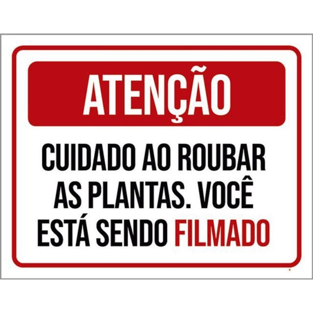 Kit 5 Placas Atenção Cuidado Roubar Plantas 36X46