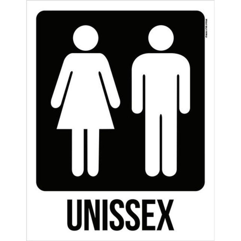 Kit 10 Placas Sinalização - Unissex Banheiro 36X46