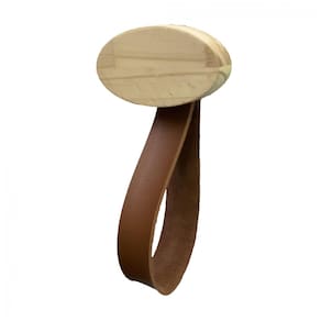 Gancho Pinus Oval Com Courino Caramelo
