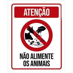 Kit 5 Placas Atenção Não Alimente Os Animais 36X46