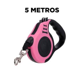 Guia Retrátil Pet 5 Metros Rosa