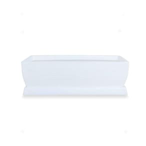Vaso Jardineira Decorativo Polietileno 80X30 + Prato Branco