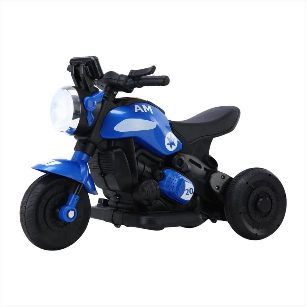 Motoca Elétrica Para Criança Azul Bateria Carregador Bivolt