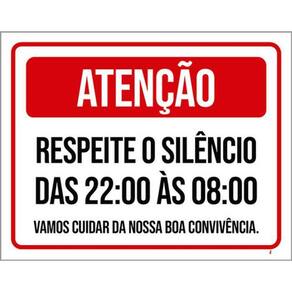 Kit 5 Placas Silêncio Cuidar Boa Convivência 36X46