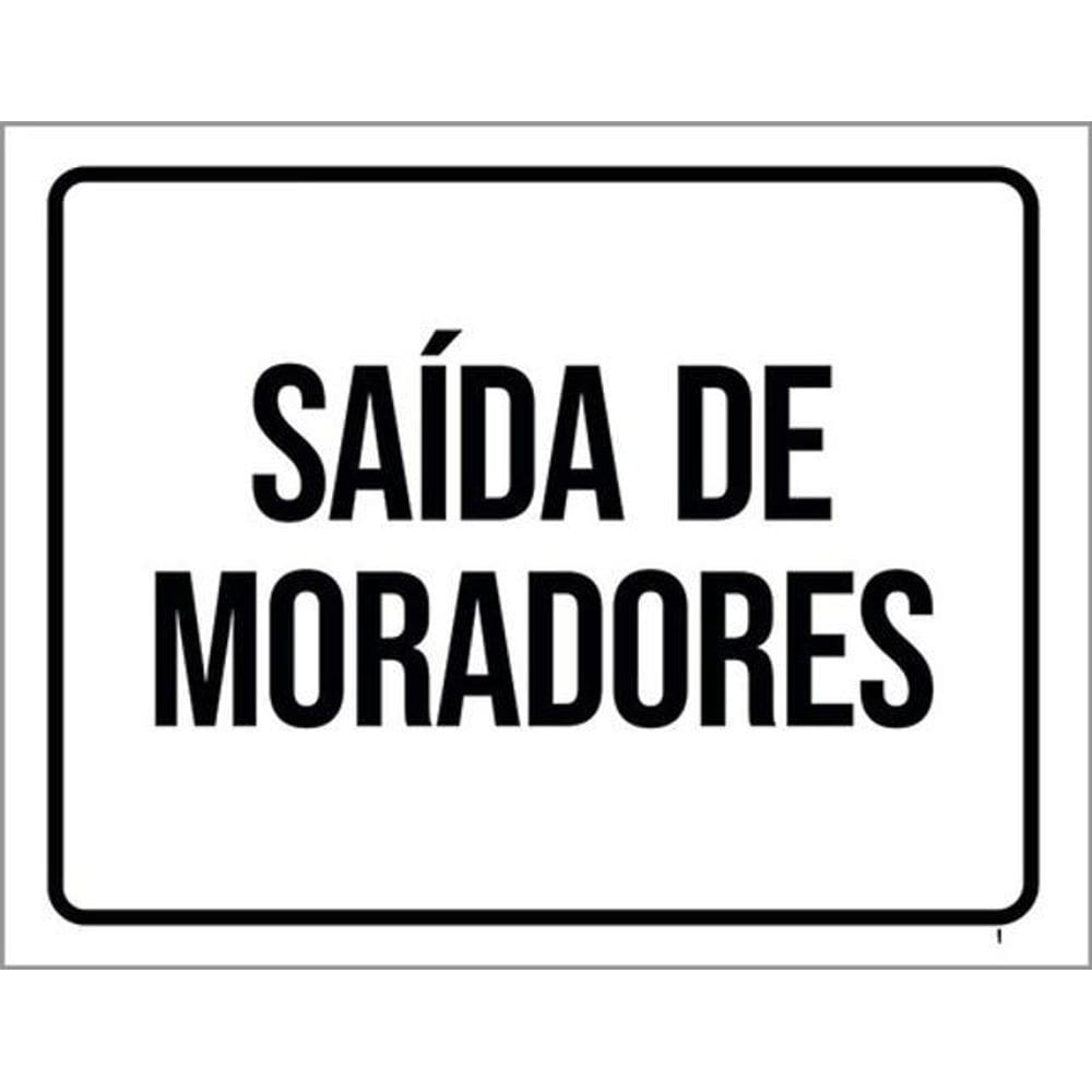 Kit 5 Placas Saída Moradores Setor 36X46