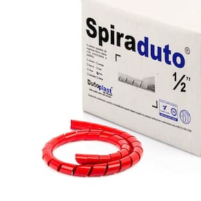 Organizador Fios E Cabos Spiraduto 1/2 Vermelho - 1 Mt