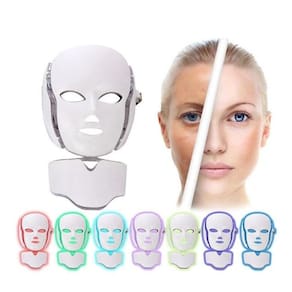 Máscara LED Facial+Pescoço | 7 Cores | Estimula Colágeno