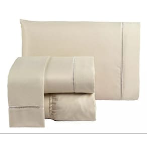 Jogo De Lençol Cama King Size 4 Peças Percal 600 Fios Palha