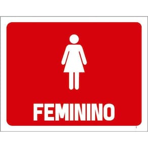Kit 5 Placas Horizontal Banheiro Feminino 36X46