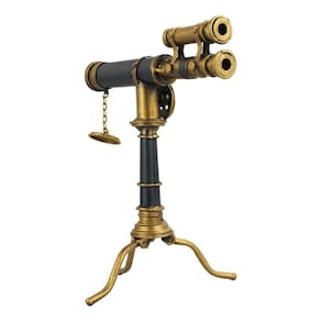 Enfeite Retrô Telescópio Preto Antigo Decoração Vintage 22cm