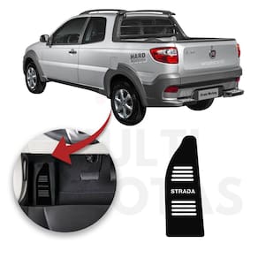 Descanso de Pé Fiat Strada 2013-19 Aço Inox Preto