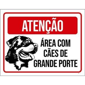 Kit 5 Placas Atenção Área Com Cães Grande Porte 36X46