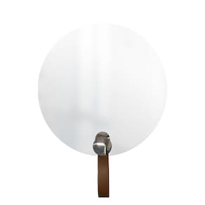 Espelho Funcional Hook Cromado Alça Caramelo 50 Cm Redondo