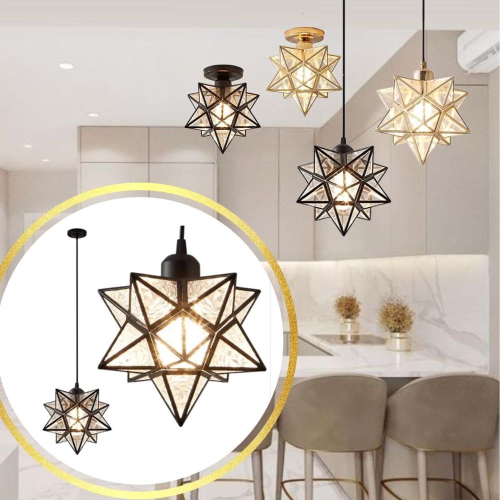 Luminária Estrela 20Cm Lustre Pendente Plafon Teto Gimpo
