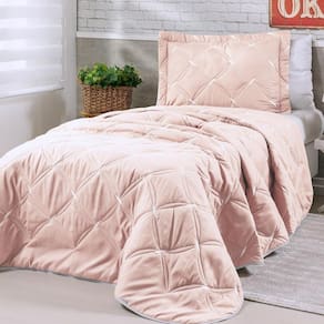 Cobre Leito Bordado Solteiro 200 Fios Unique Rose 2 Pçs