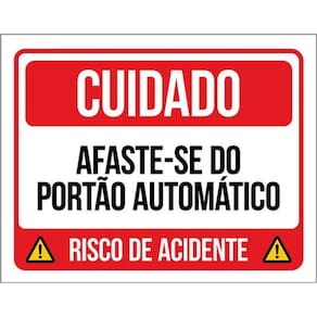 Kit 5 Placas Risco Acidente Cuidado Afaste-Se 36X46