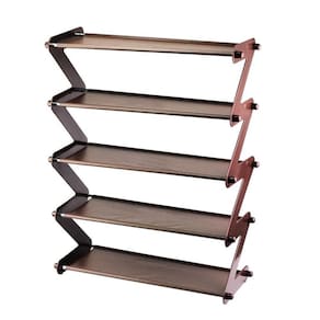 Sapateira Multiuso Organizador 5 Partes Cinza/Marrom 48x19x60cm