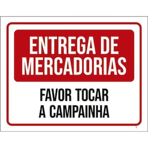 Kit 5 Placas Entrega Mercadorias Favor Tocar Campainha 36X46