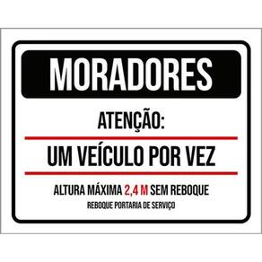 Kit 5 Placas Moradores Veículo Por Vez 36X46