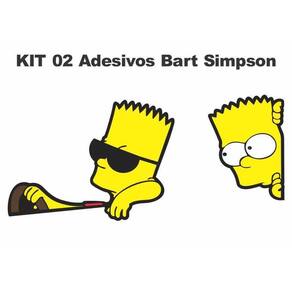 Kit 2 Adesivos Bart Simpson Dirigindo Carona Carro Caminhao