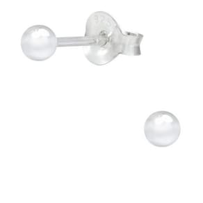 Brinco Mini Bolinha Em Prata 925 Brinco Bola 4Mm