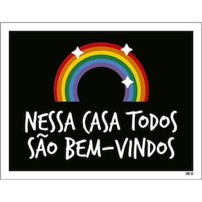 Kit 5 Placas Nessa Casa Todos São Bem Vindos 36X46