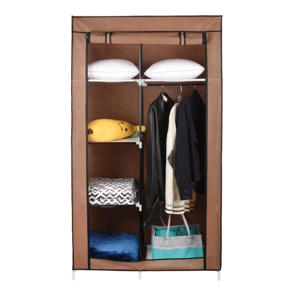 Organizador De Roupa Desmontável Compacto 2 Divisôes Marrom