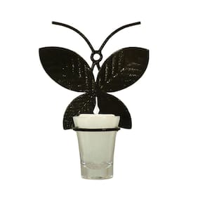 Arandela Borboleta P 13 Cm Porta Vela Branca Castiçal Ferro