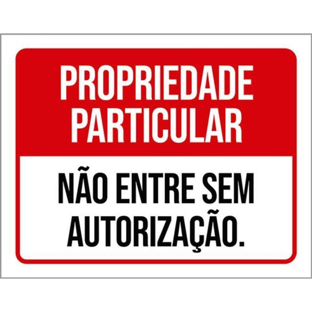 Kit 5 Placas Não Entre Sem Autorização 36X46
