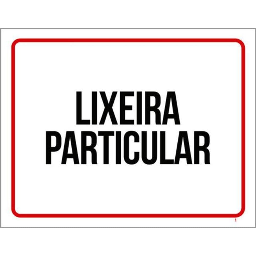Kit 5 Placas De Lixeira Particular 36X46