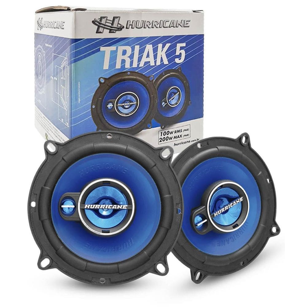 Kit Alto Falante Hurricane Triaxial Triak 5 Polegadas 100W