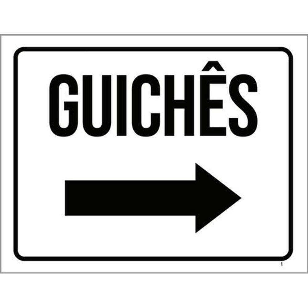 Kit 3 Placas Sinalização - Guichês Seta Direita