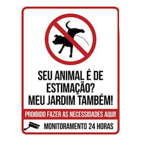 Kit 5 Placas Jardim Estimação Necessidades Aqui 36X46