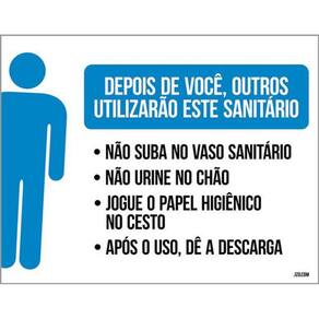 Kit 3 Placas Depois Você Utilizarão Este Sanitário Masculino
