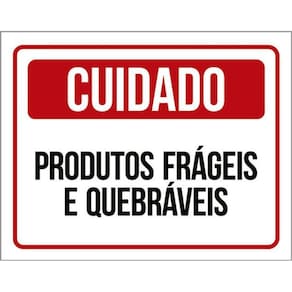 Kit 5 Placas Cuidado Produtos Frágeis Quebráveis 36X46