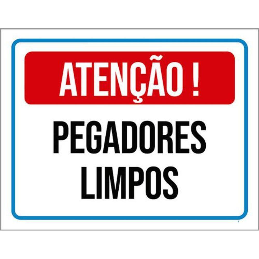 Kit 5 Placas Atenção Pegadores Limpos 36X46