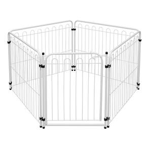 Cercado Dobrável Pet Mix 4 Lados Cachorro Cães Bebê Branco