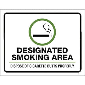 Kit 5 Placas De Designated Smoking Area 36X46