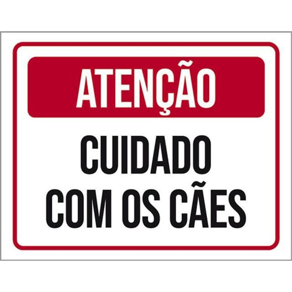 Kit 5 Placas Atenção Cuidado Cães 36X46