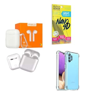 Kit Fone Sem Fio + Capinha Samsung A32 5G + Película 9D
