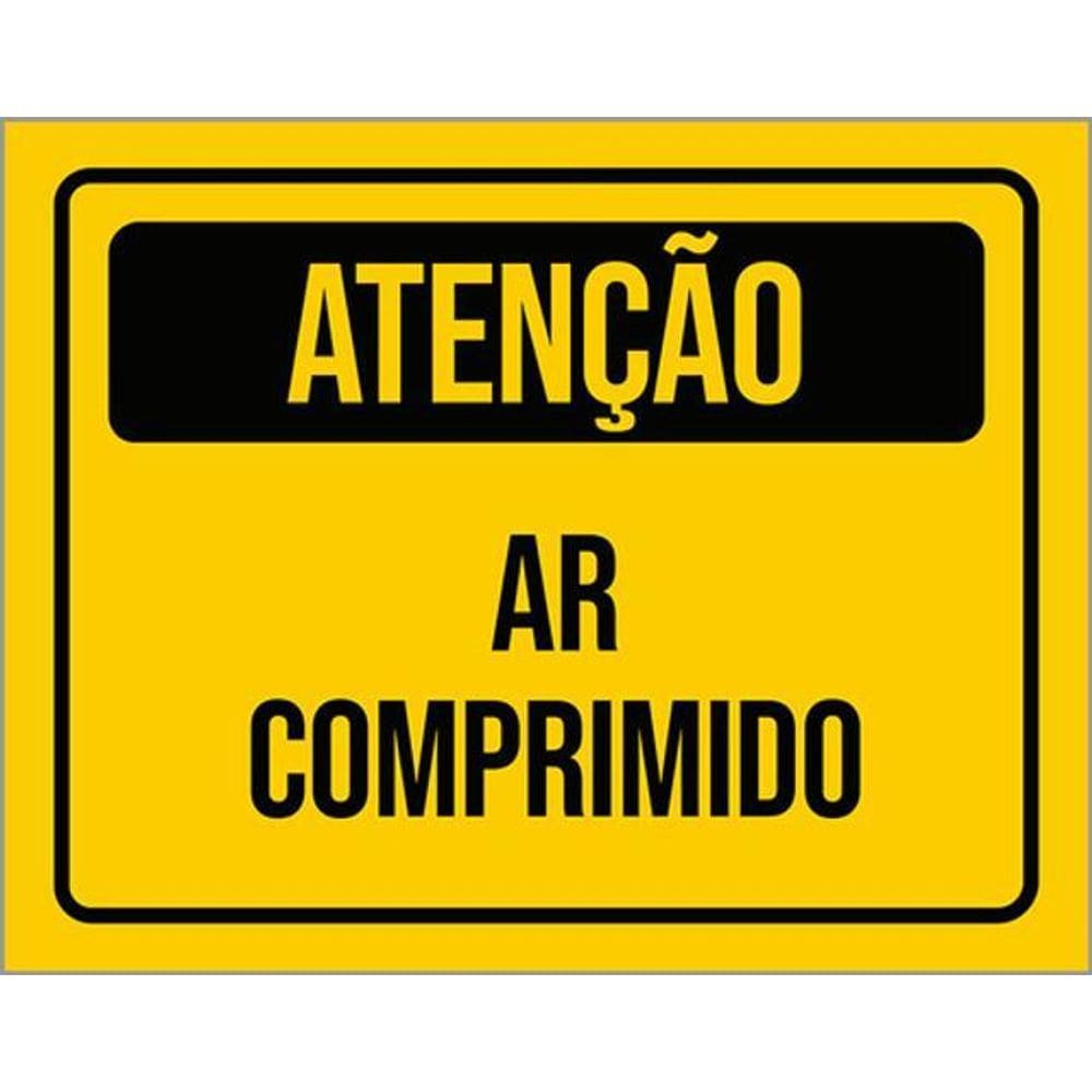 Kit 3 Placas De Sinalização - Atenção Ar Comprimido