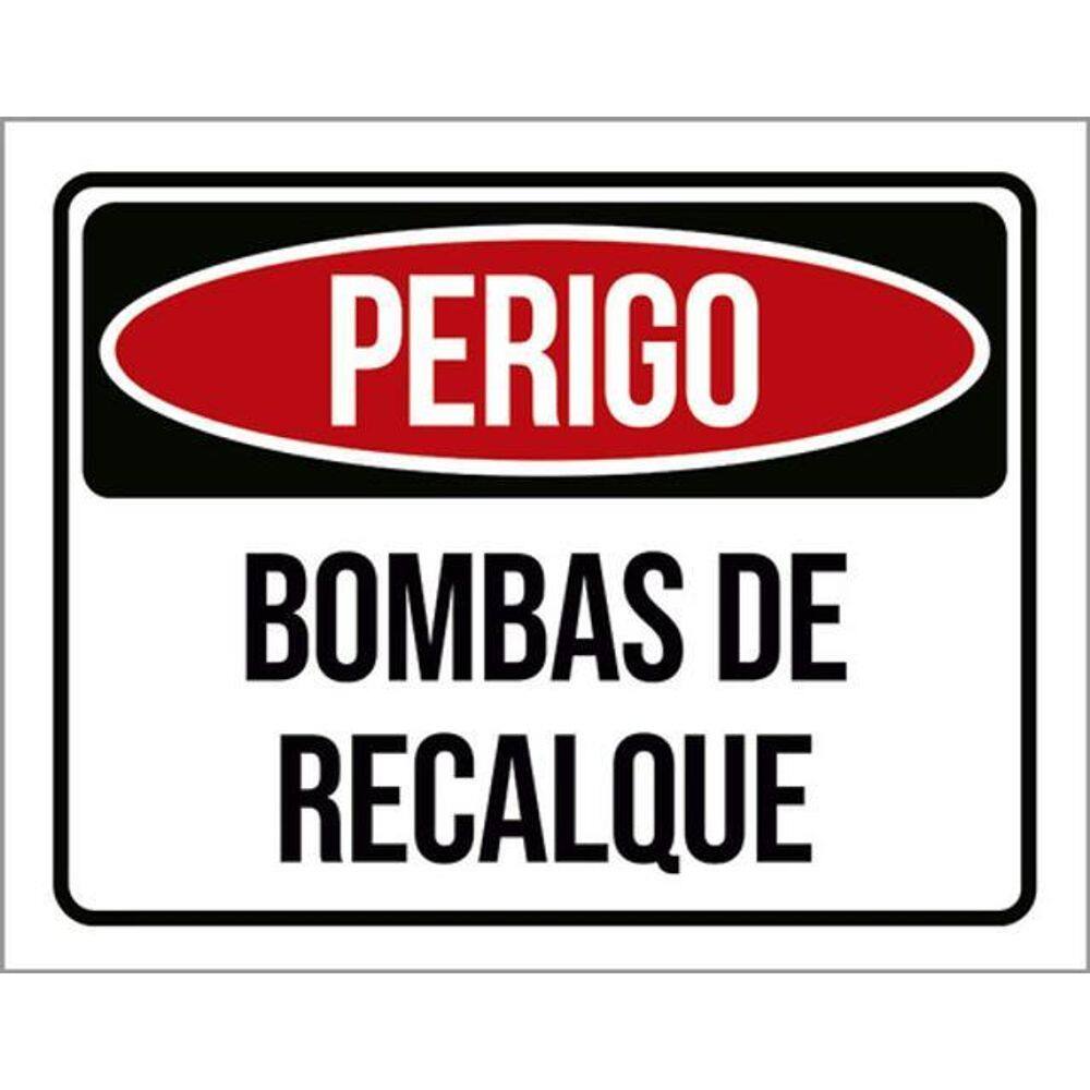 Kit 5 Placas Perigo Bombas Recalque 36X46