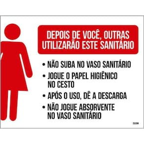 Kit 3 Placas Depois Você Utilizarão Este Sanitário Feminino