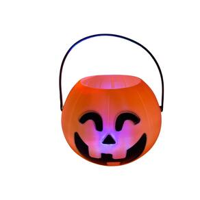 Kit Decoração Halloween Balde Cesto Abóbora Com 3 Peças