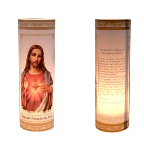 Kit Vela Votivas 7 Dias Oração Sagrado Coração De Jesus 3un
