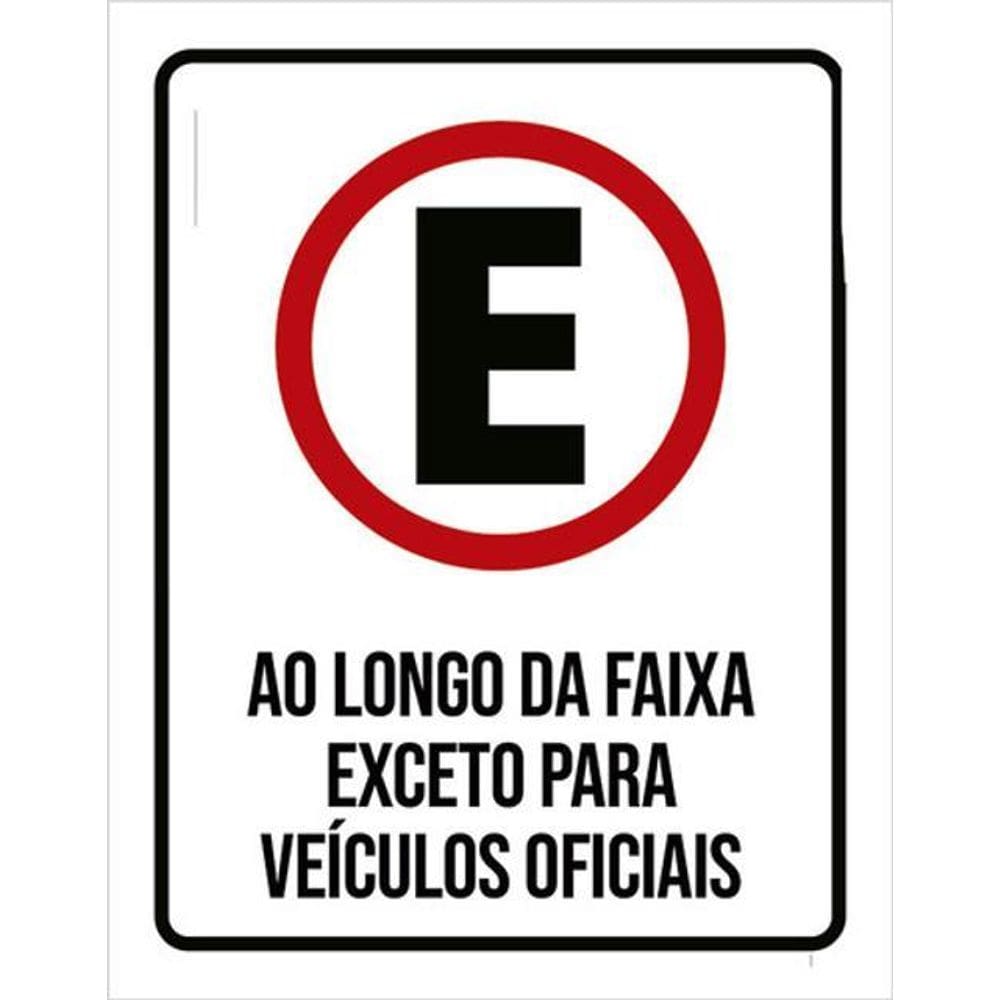 Kit 3 Placas Sinalização - Estacionamento Ao Longo Da Faixa