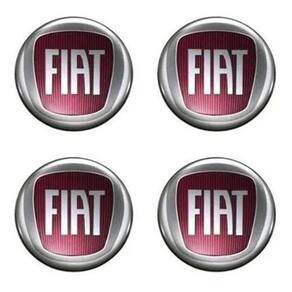 4 Emblema Adesivo Calota Fiat Argo Resinado Vermelho 48Mm