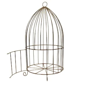 Gaiola 46 cm Lanterna Luminária Lustre Decoração Vela Ferro
