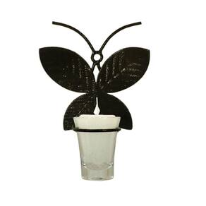 Arandela Borboleta P 13 Cm Porta Vela Branca Castiçal Ferro